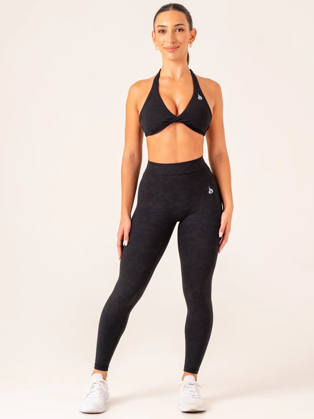 NKD STONEWASH V SCRUNCH LEGGINGS, BLACK