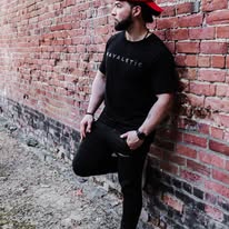 Performance T-Shirt | Lightweight Stretch Gym Tee | Black & Beige