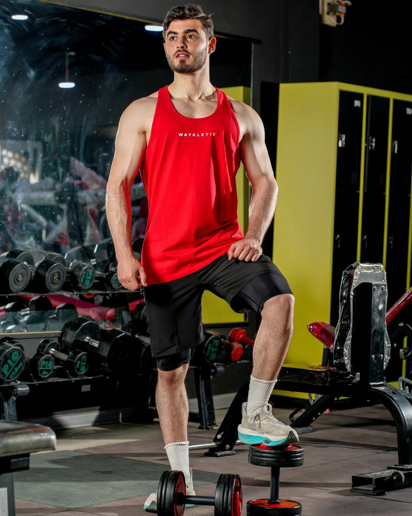 Performance Tank Top | Breathable Gym Tank | Stream, Red & Black