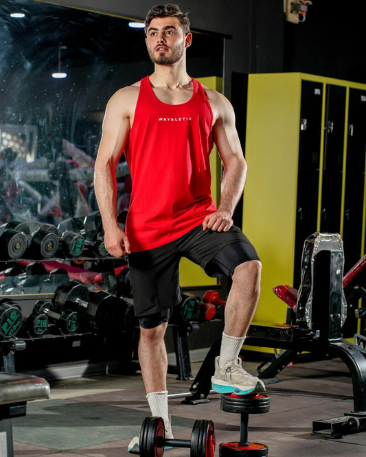 Performance Tank Top | Breathable Gym Tank | Stream, Red & Black